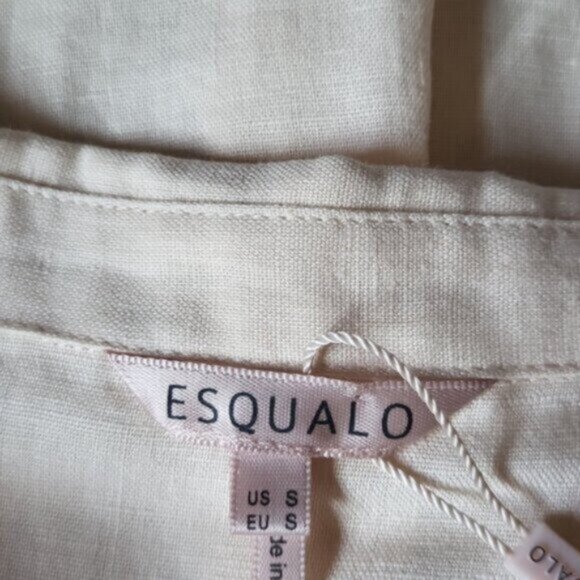 Linen Cotton Oversized Crop Top  ESQUALO Sz Small - Picture 10 of 11